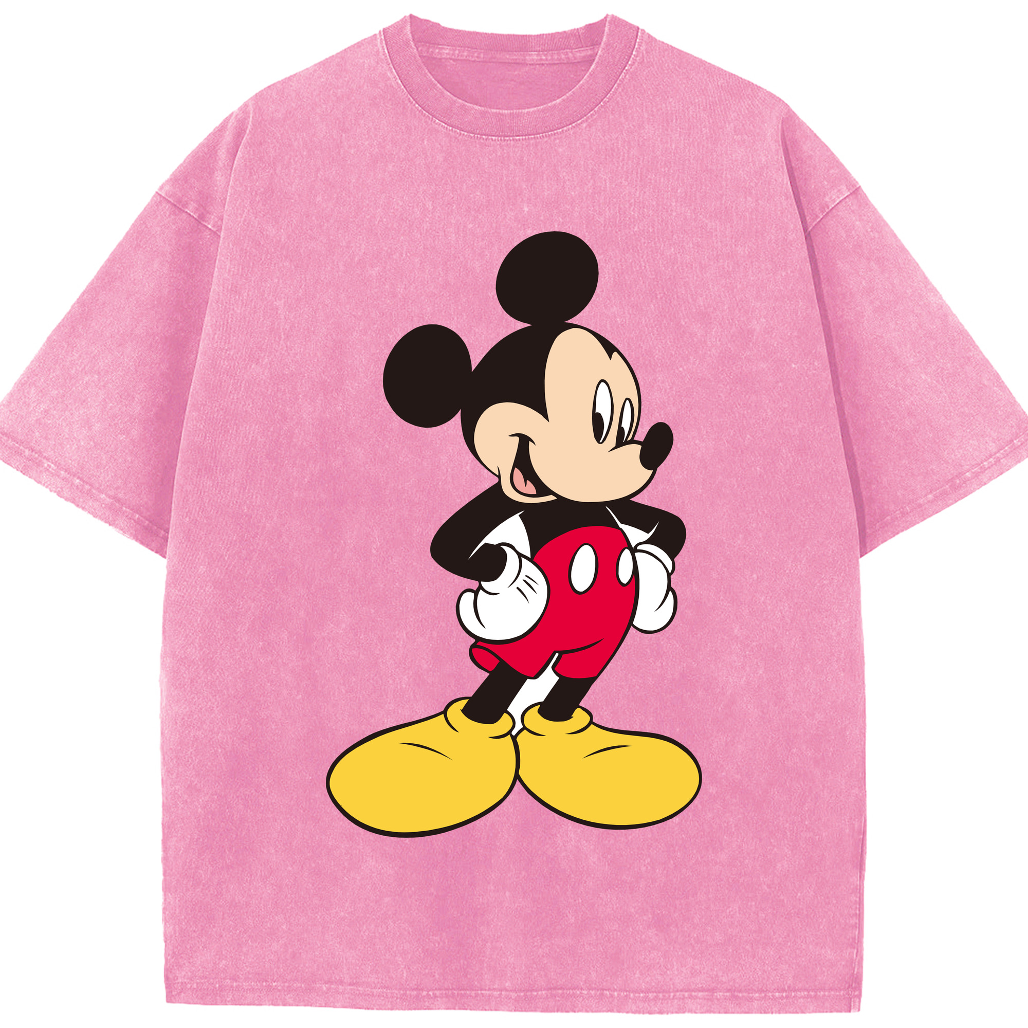 （画像用） ミッキーマウス Mickey Mouse 綿100% ヴィンテージ風 半袖Tシャツ（フロントプリント）